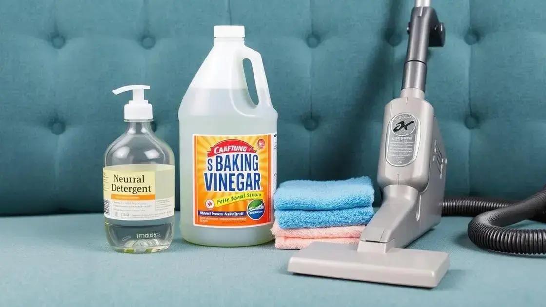 Materiais necessários para a limpeza do estofado